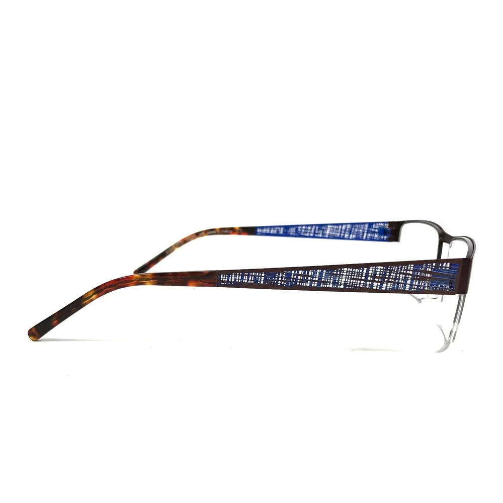 J.F. Rey Eyeglasses Frames JF2585 9522 Brown Blue Woven Half Rim 54-20-145